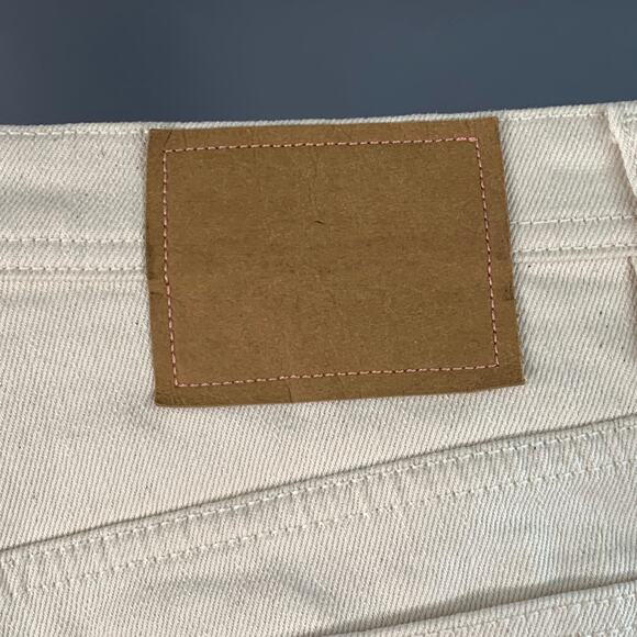 ACNE STUDIOS Size 28 River Ivory Cream Cotton Blend Twill Button Fly Jeans - Picture 4 of 7